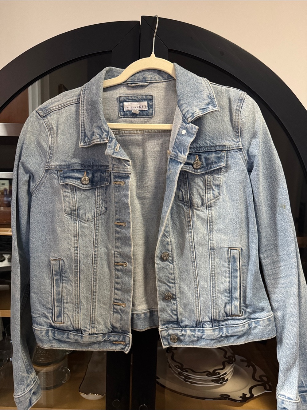 LOFT Light Blue Denim Jacket - Classic Button-Front